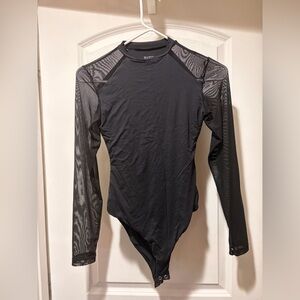 Avidlove womens long sleeve sheer mesh bodysuit size s